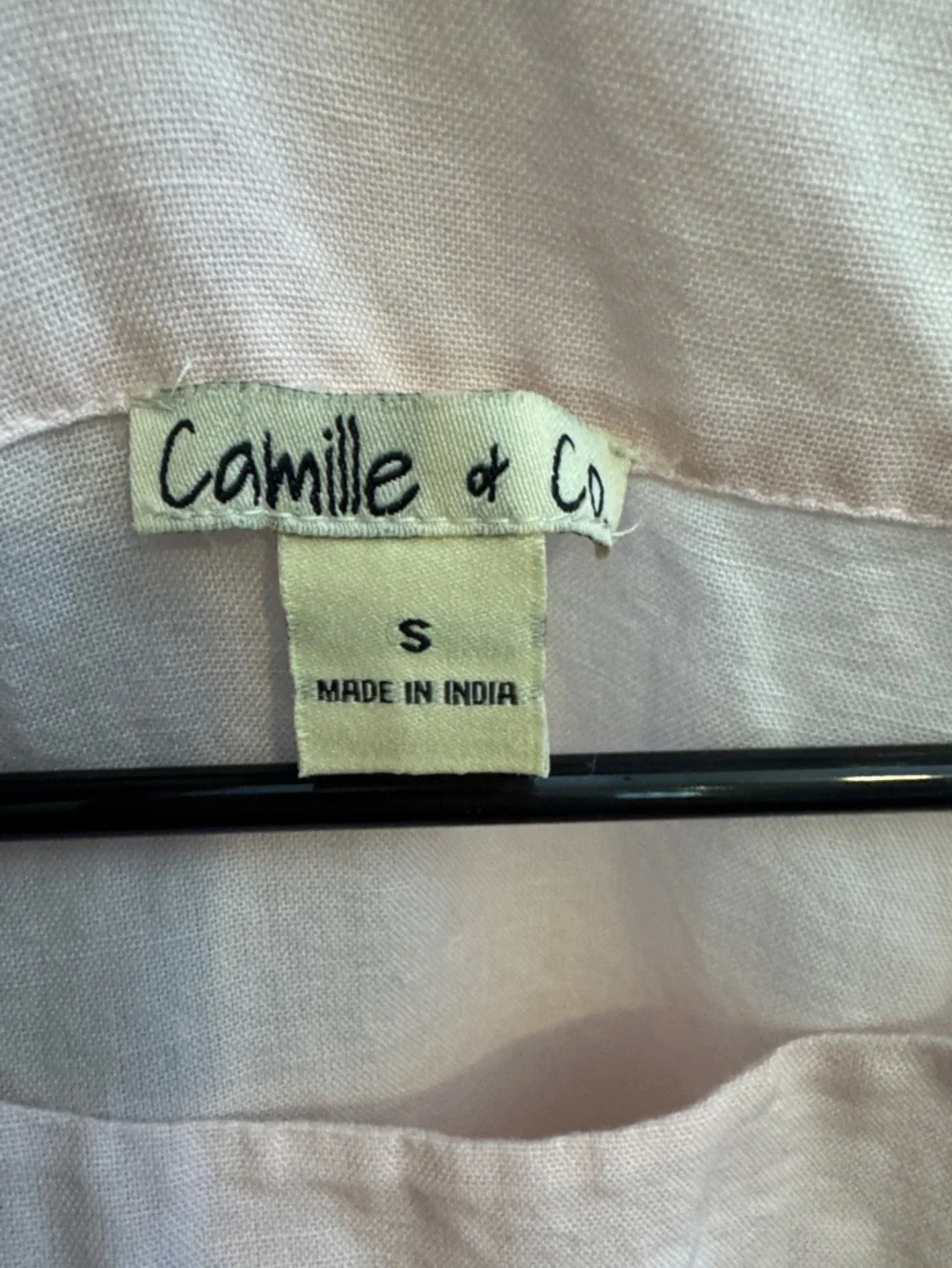 Pale Pink Linen Pocket Tunic S cotton linen - Picture 2 of 10
